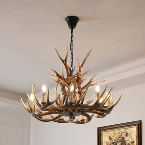 American Vintage Style Mule Deer Traditional Resin Horn Antler Chandelier