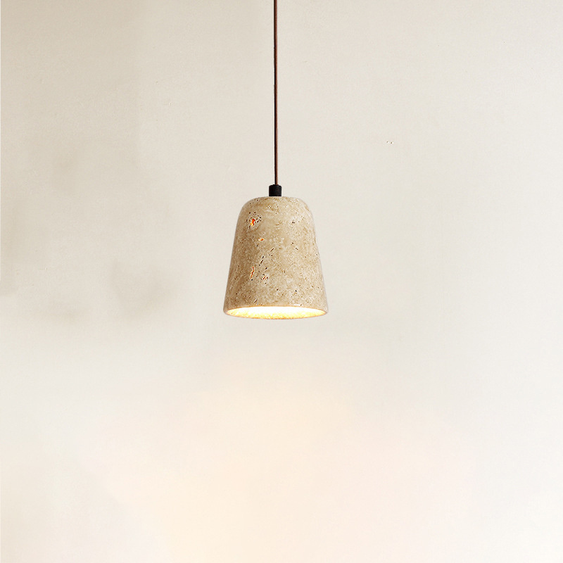 Creative Single-Headed Minimalist Yellow Cave Stone designer Wabi-Sabi pendant lights interior lamps