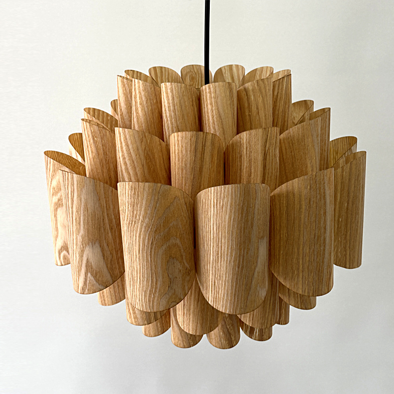 Art Creative Wooden Veneer Lighting Wooden Lamp Wood Pendant Light for restaurant