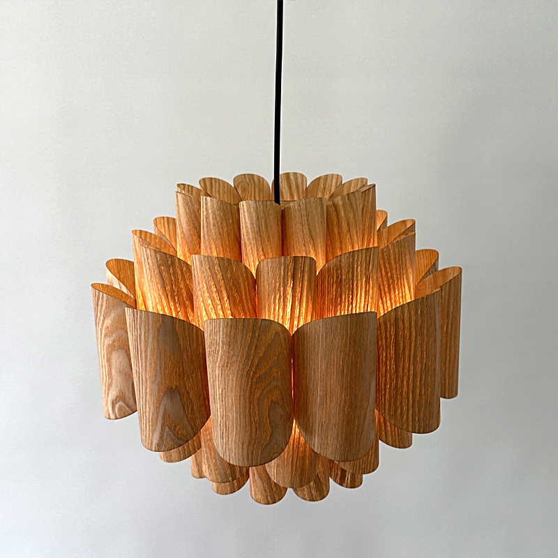 Art Creative Wooden Veneer Lighting Wooden Lamp Wood Pendant Light for restaurant