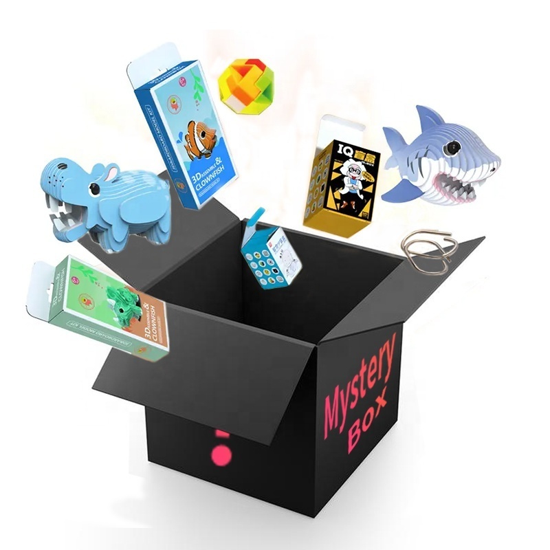 Mystery box cardboard 3d animal puzzle toys gifts Paper animal education blind bag surprise mystery boxes