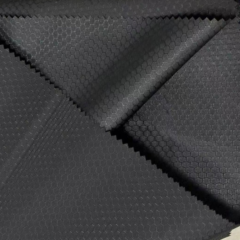 ripstop nylon fabric hexagon fabric with pu coating car seat covers work gloves mobile phone bags for shoe bag