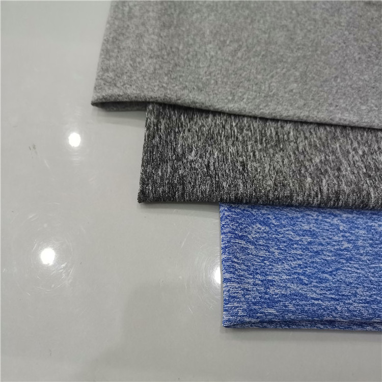 good elastic melange fabric/grey linen 92 polyester 8 spandex four way stretch milk silk  cation polyester fabric for underwear