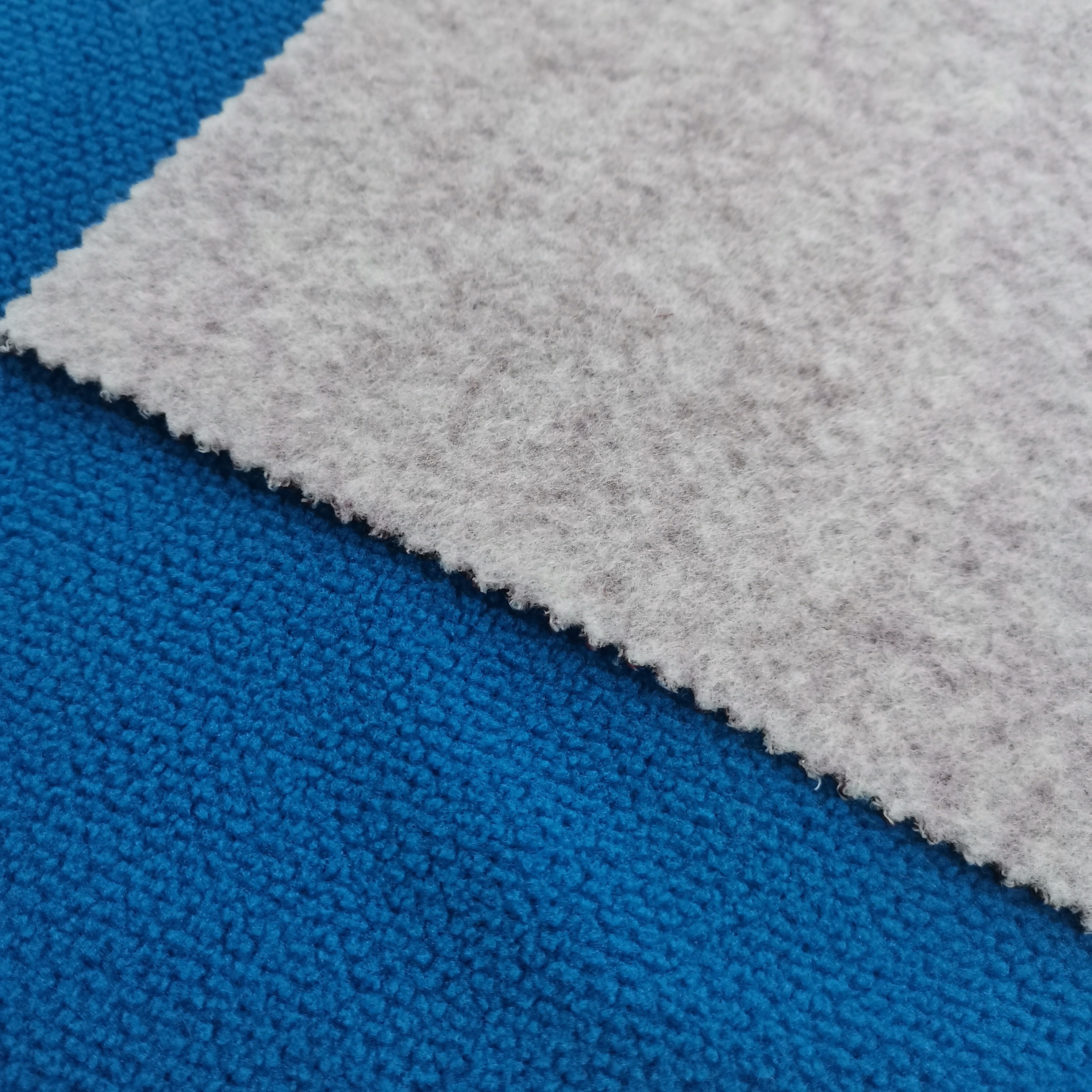 100 poly sweater fleece thermal fabric for blanket warm cationic dyed fabric brushed backside unti pilling