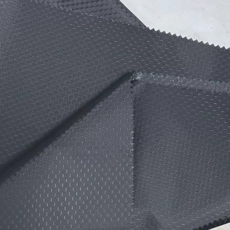 ripstop nylon fabric hexagon fabric with pu coating car seat covers work gloves mobile phone bags for shoe bag