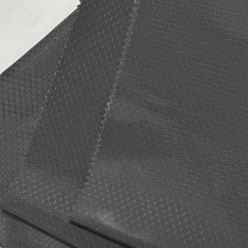 ripstop nylon fabric hexagon fabric with pu coating car seat covers work gloves mobile phone bags for shoe bag