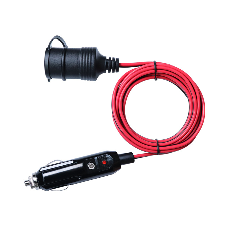 12V Automobile Bakelite Cigarette Lighter 15A 180W Male Plug To Female Socket PVC Flexible Wire Car Charger Power Cable