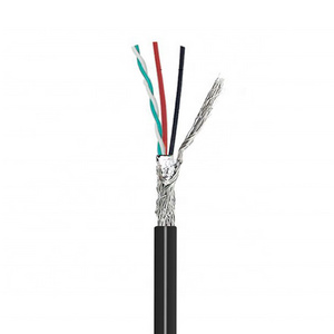 High speed VW-1 UL2725 USB 2.0 rated shielded 1 pair twisted 28AWG+24AWG 28awg+28awg drain wire data charge cable wire roll