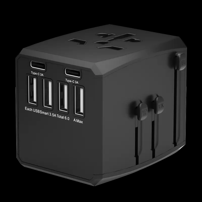 kebaolong Travel Adapter All in One Universal Travel Adaptor Wall AC Power Plug Adapter Wall Charger with 4 USB Charging Ports