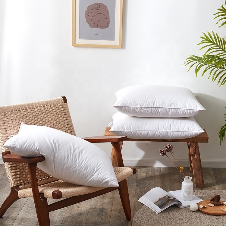 Oeko-Tex Full size warm hotel cushion white down feather filled pillow insert with top quality for home /hotel