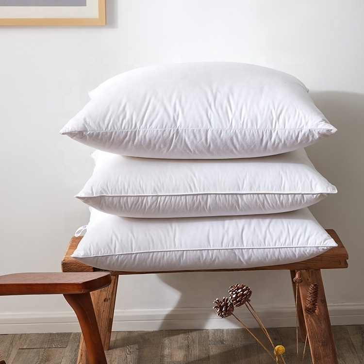 Oeko-Tex Full size warm hotel cushion white down feather filled pillow insert with top quality for home /hotel