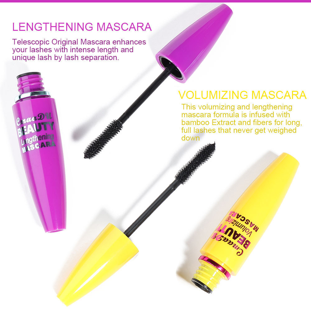 CmaaDu 4D Mascara Volume Express Mascara Waterproof and durableCosmetic Extension Long Curling Waterproof Eyelash Black