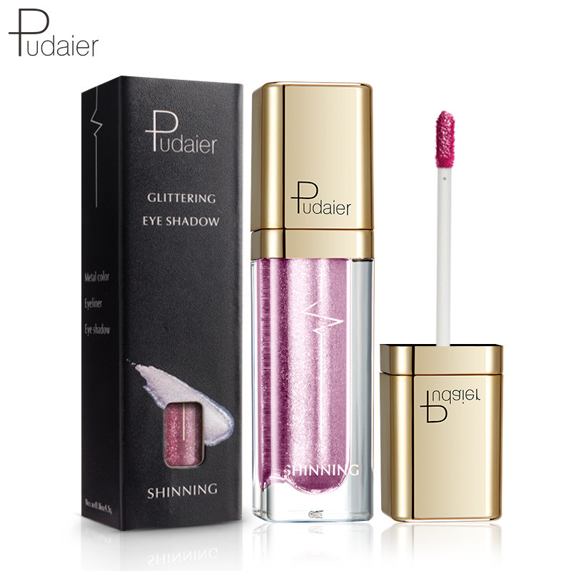 Pudaier Eye Shadow Pearlescent Diamond Eye Shadow Liquid 18-color Sequins MakeUp Smooth Mini Fine Brush Eyeliner Shine