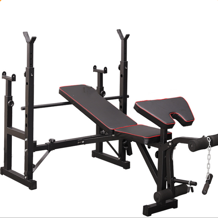 Multi functional Trainer weightlifting barbell bed home fitness equipment squat rack bench press dumbbell bench set