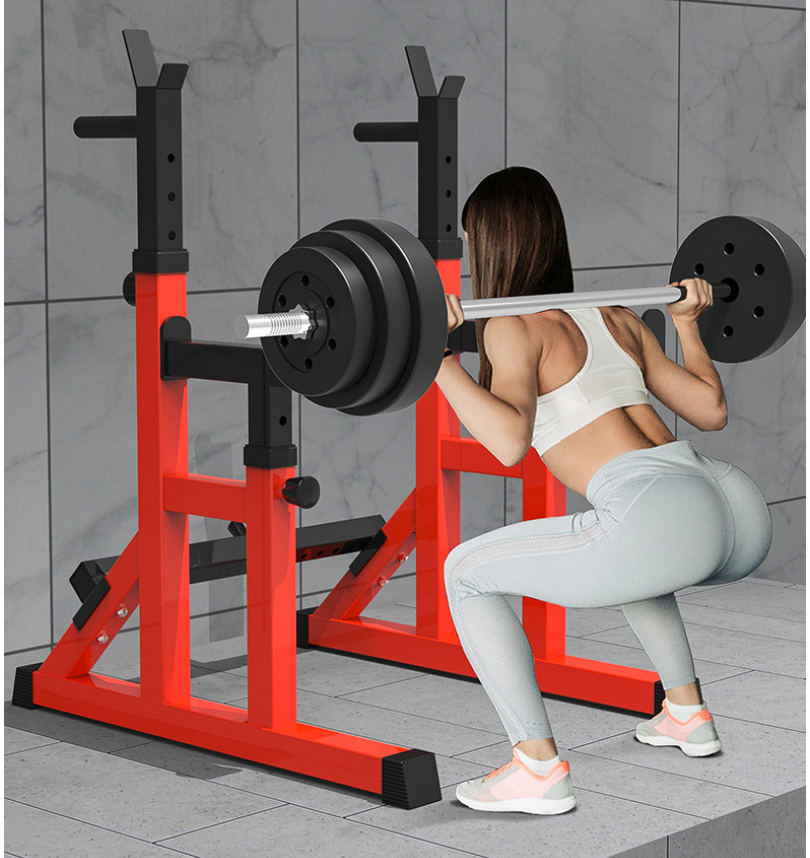 Adjustable strength squatting frame adjustable bench press rack pull up bar weightlifting folding rod home gym fitness equipment