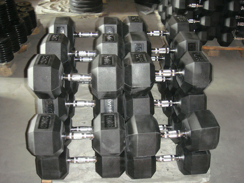 2.5kg to 50kg dumbbell sets kg gym power training equipment rubber coated steel weights in lbs hexagon hex dumbbells