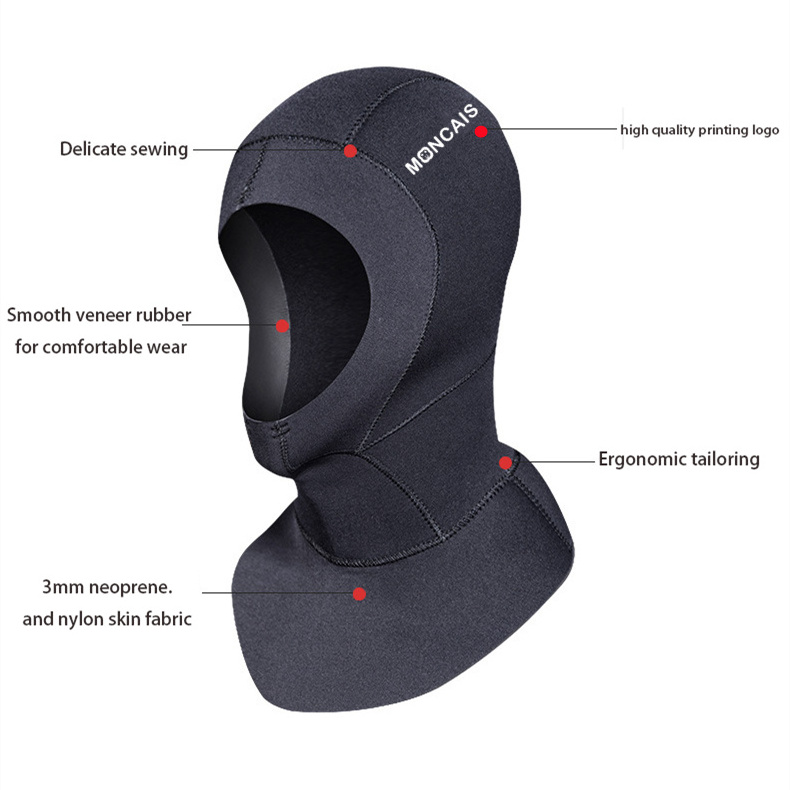 HOOD-003 3mm 5mm Diving Hood Custom Printed Neoprene Surfing Diving Wetsuit Head Neoprene Wetsuit Hood Cap Diving Hat