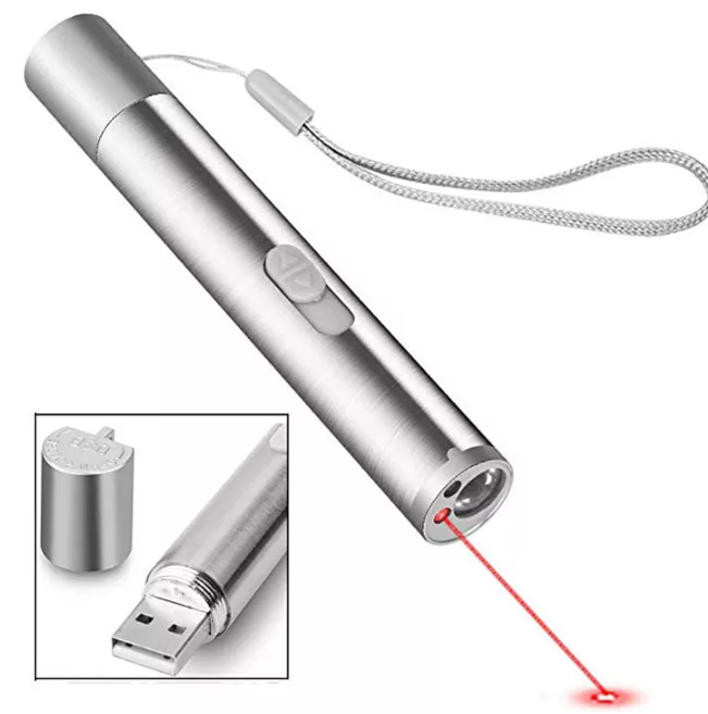 wholesale Multi-function mini USB rechargeable penlight 3 in 1 led pocket red laser Pointer  UV flashlight for Pets Interactive