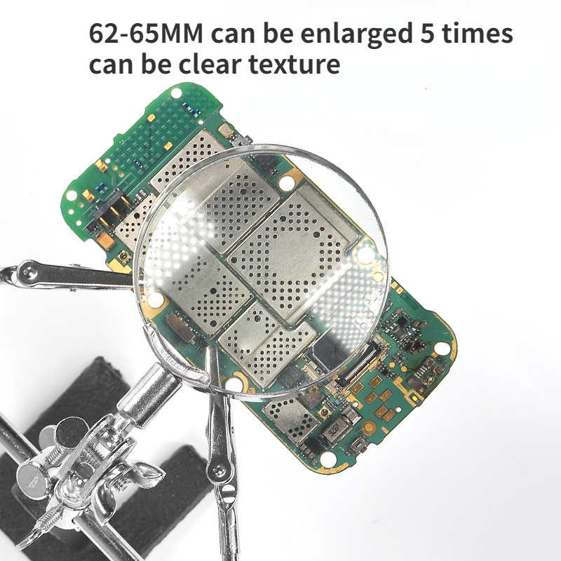 Soldering Iron Station Stand With Welding Magnifying Glass Clip Clamp Helping Desktop Magnifier Soldering Repair Tool