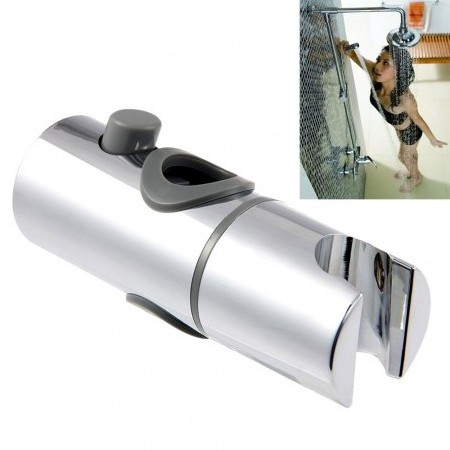 Replacement ABS Chrome Shower Rail Head Slider Holder Adjustable Bracket 19MM