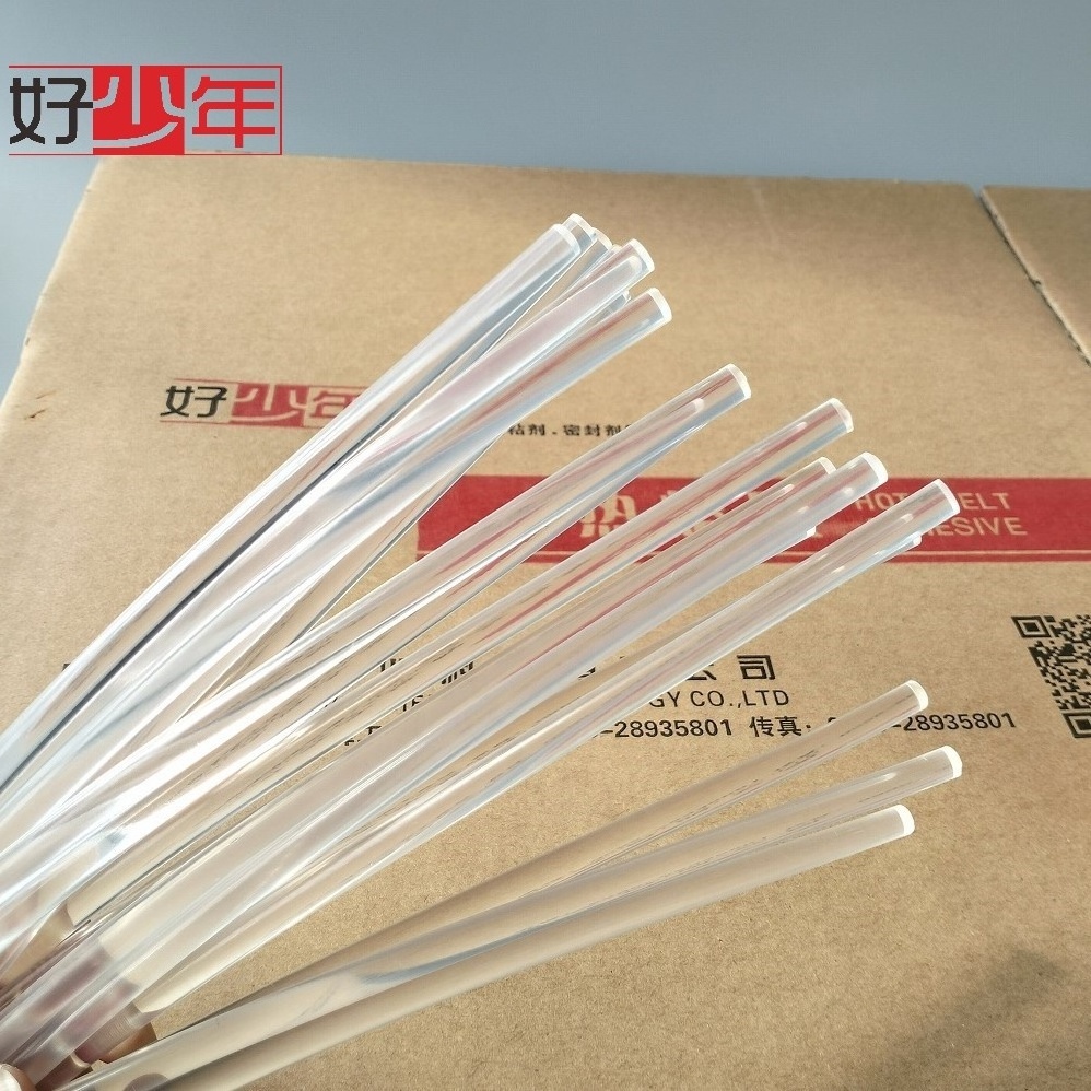 Crystal clear Transparent 11mmX300mm eva hot melt glue stick 100% super transparent white hot melt glue stick