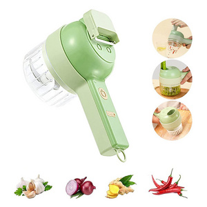 4 in 1 Plastic Portable Rotating Multi Wireless Handheld Food Chopper Electric Vegetable Slicer Cutter