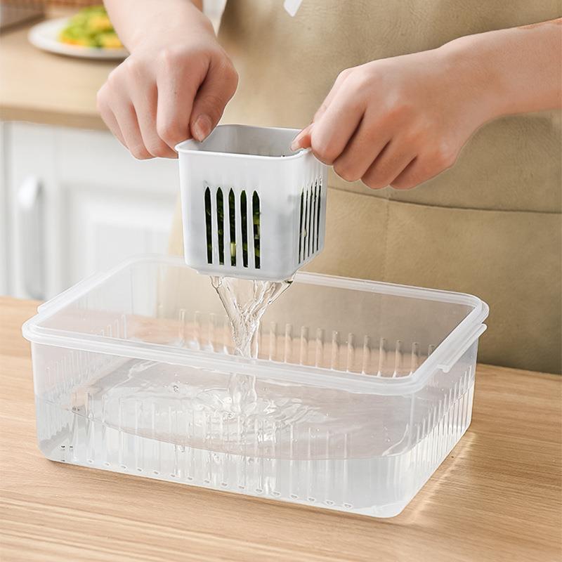 Simple and convenient onion fresh-keeping box compartment chopped green onion Refrigerator box with lid