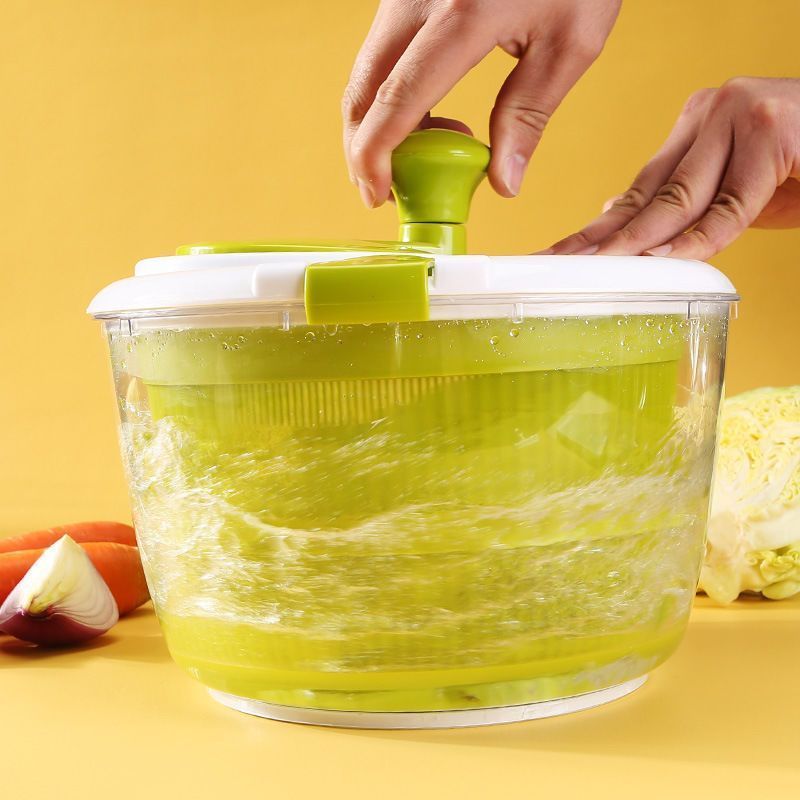 Kitchen Manual Large Salad Spinner Colander Kitchen Fruits Vegetable Dryer Chopper Pull Vegetable Salad Spinner