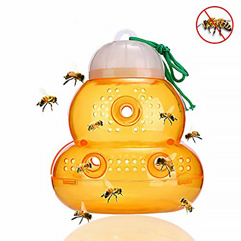 Garden Farm Portable Wild Bee Beekeeper Tool Outdoor Hanging Insect Catcher Gourd Wasp Bee Fly Trap Catcher