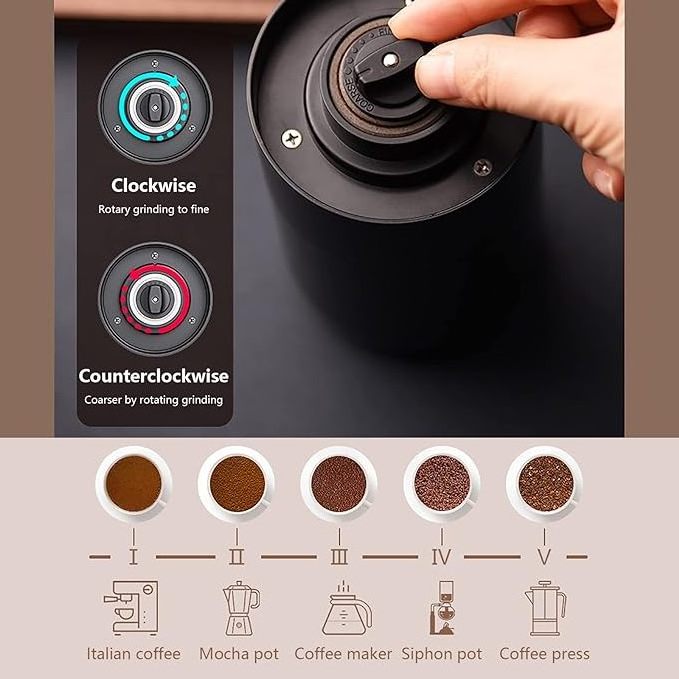 Small Cordless USB Charging Rechargeable Portable Electric Burr Mini Coffee Grinder For Coffee Bean