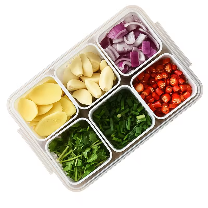 Simple and convenient onion fresh-keeping box compartment chopped green onion Refrigerator box with lid