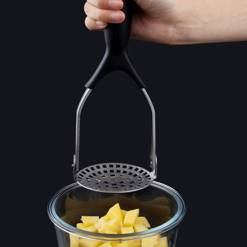 Kitchen Long Handle Stainless Steel Head Manual Fruit Mashed Folding Potato Masher Ricer Garlic Masher