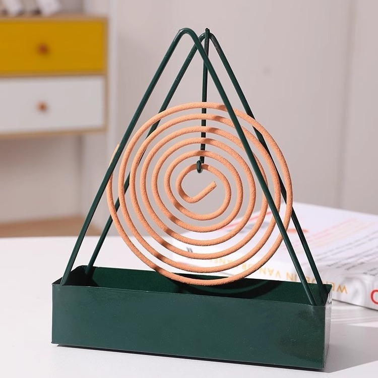 Home Triangle Mosquito Coil Incense Burner Outdoor Patio Iron Art Ash Tray Creative Mosquito Coil Holder