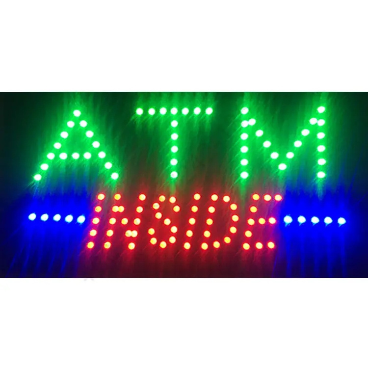 acrylic open neon signs LED ATM inside sign board for bank