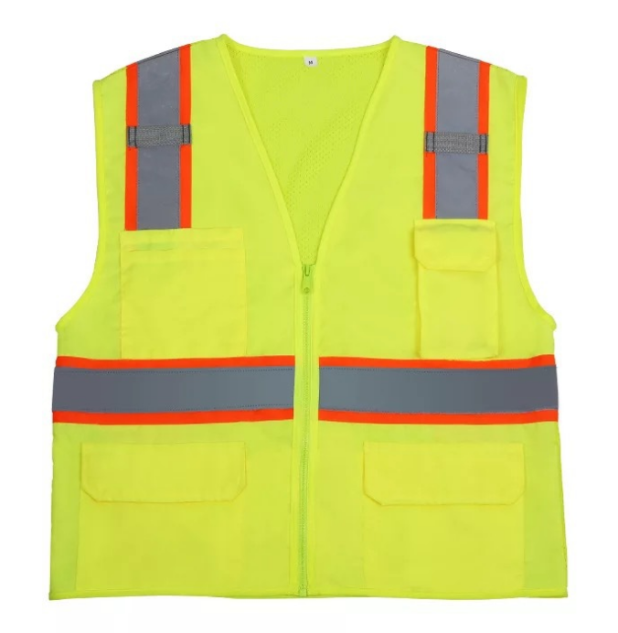 YELLOW ORANGE custom clothing reflective jacket class 2  safety vest