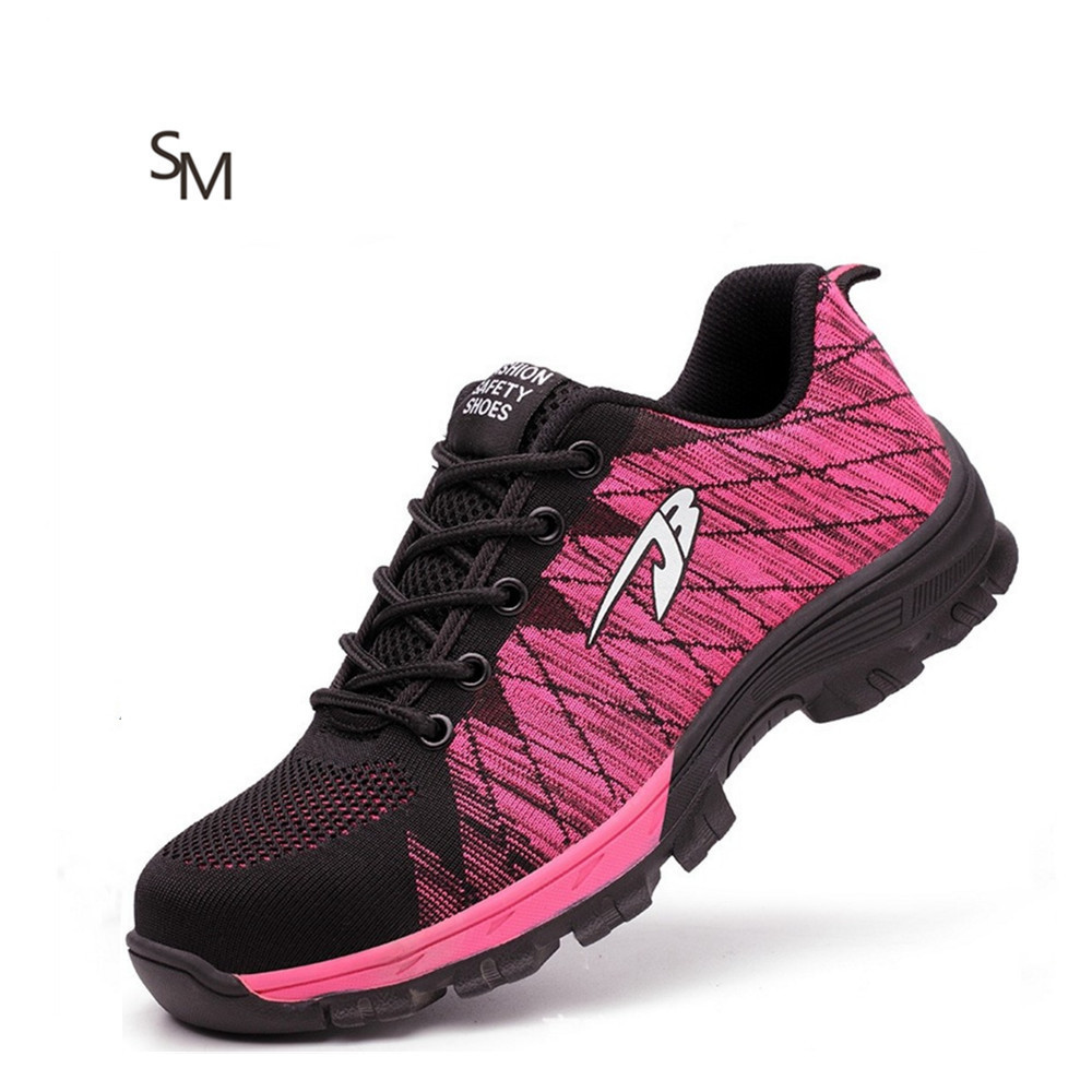 WOMEN MEN SPORTS Breathable industrial steel toe brand safety shoes