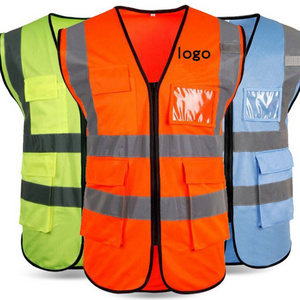 2020 Customized Hi Vis security safety company logo running best reflective vest