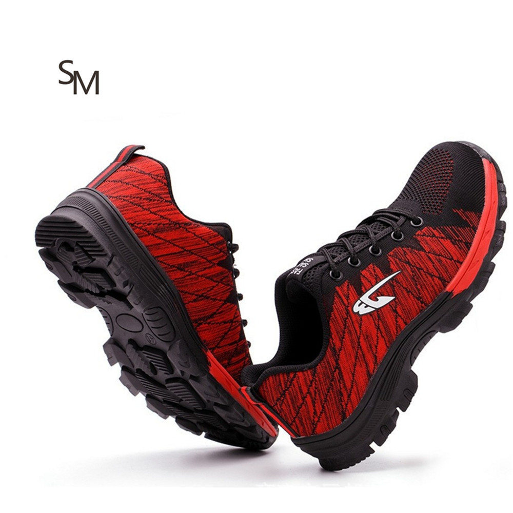 WOMEN MEN SPORTS Breathable industrial steel toe brand safety shoes