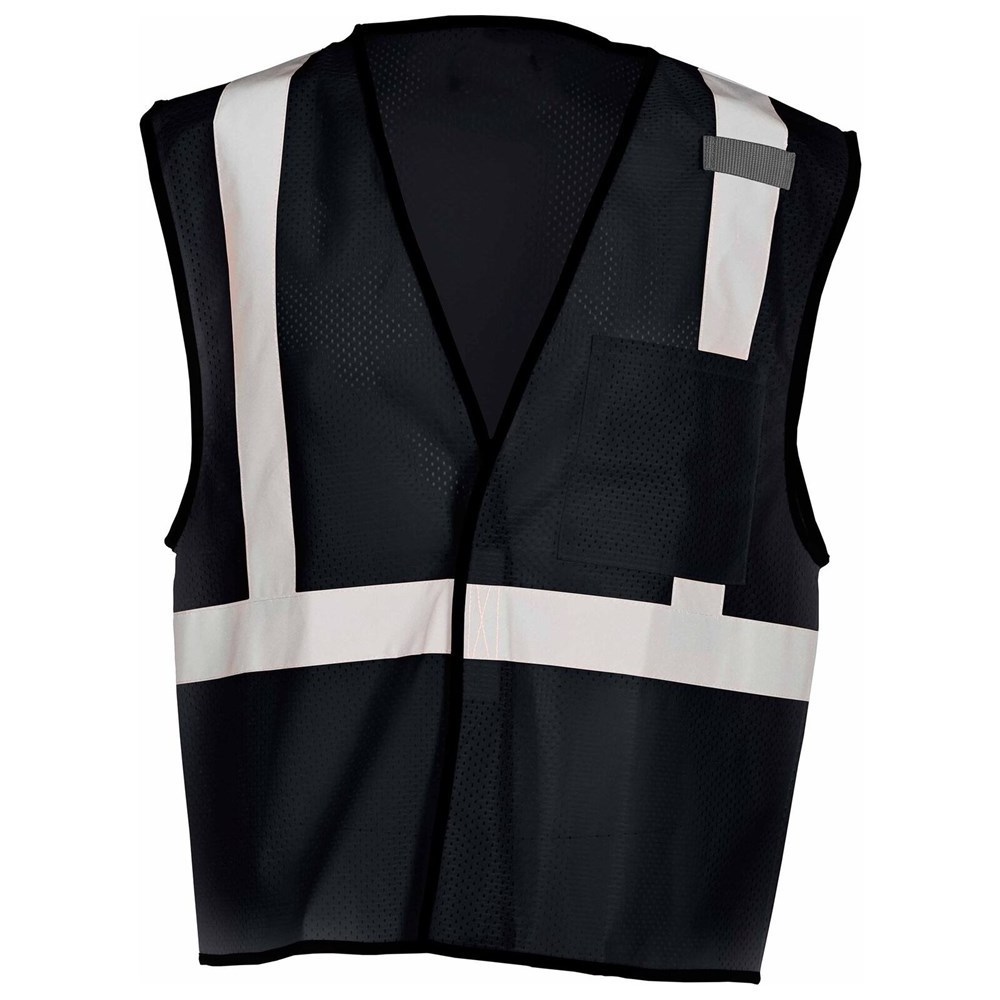 BLACK pockets waistcoat vest for men hi vis workwear reflective safety clothes