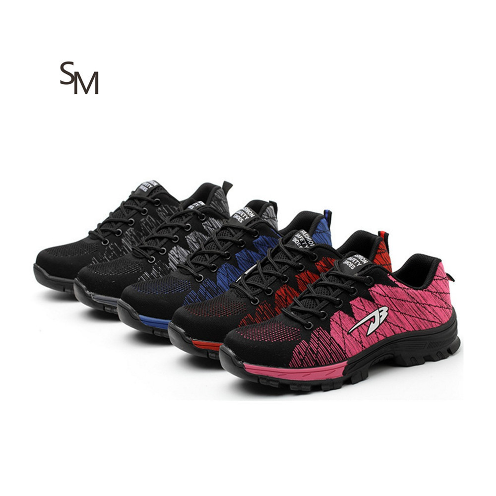 WOMEN MEN SPORTS Breathable industrial steel toe brand safety shoes