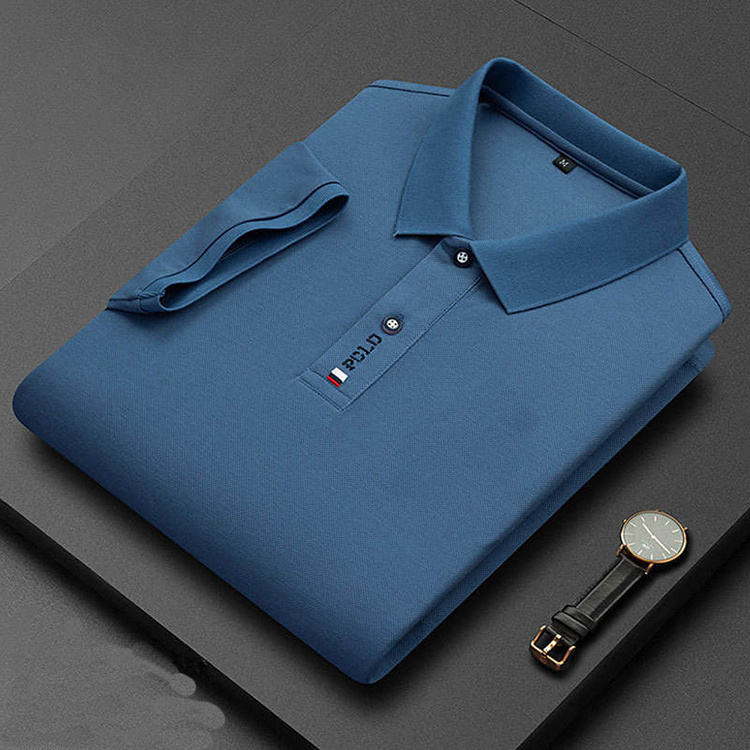 New Design Custom Embroidered Logo 95% Cotton 5%spandex Man Golf Business Uniform Solid Color Polo Shirt