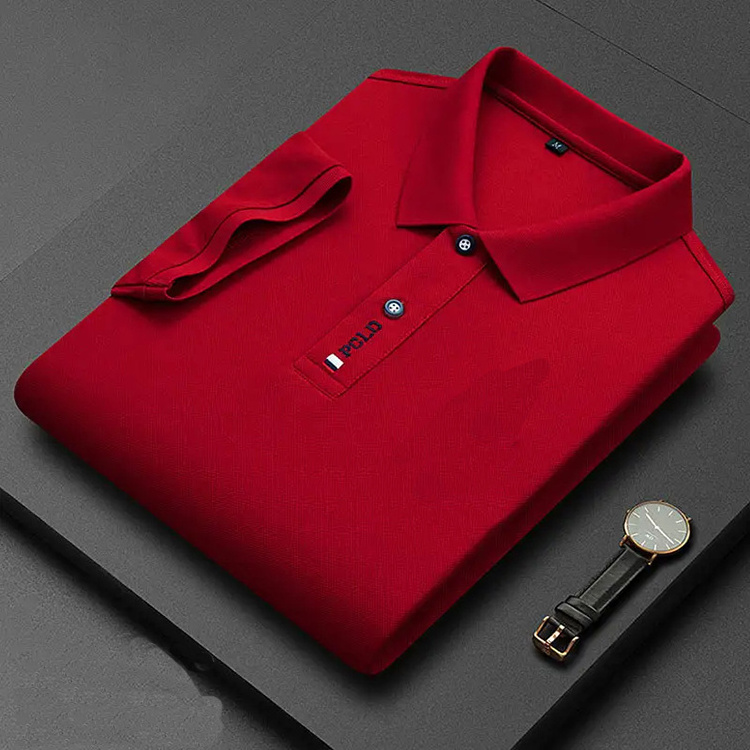 New Design Custom Embroidered Logo 95% Cotton 5%spandex Man Golf Business Uniform Solid Color Polo Shirt