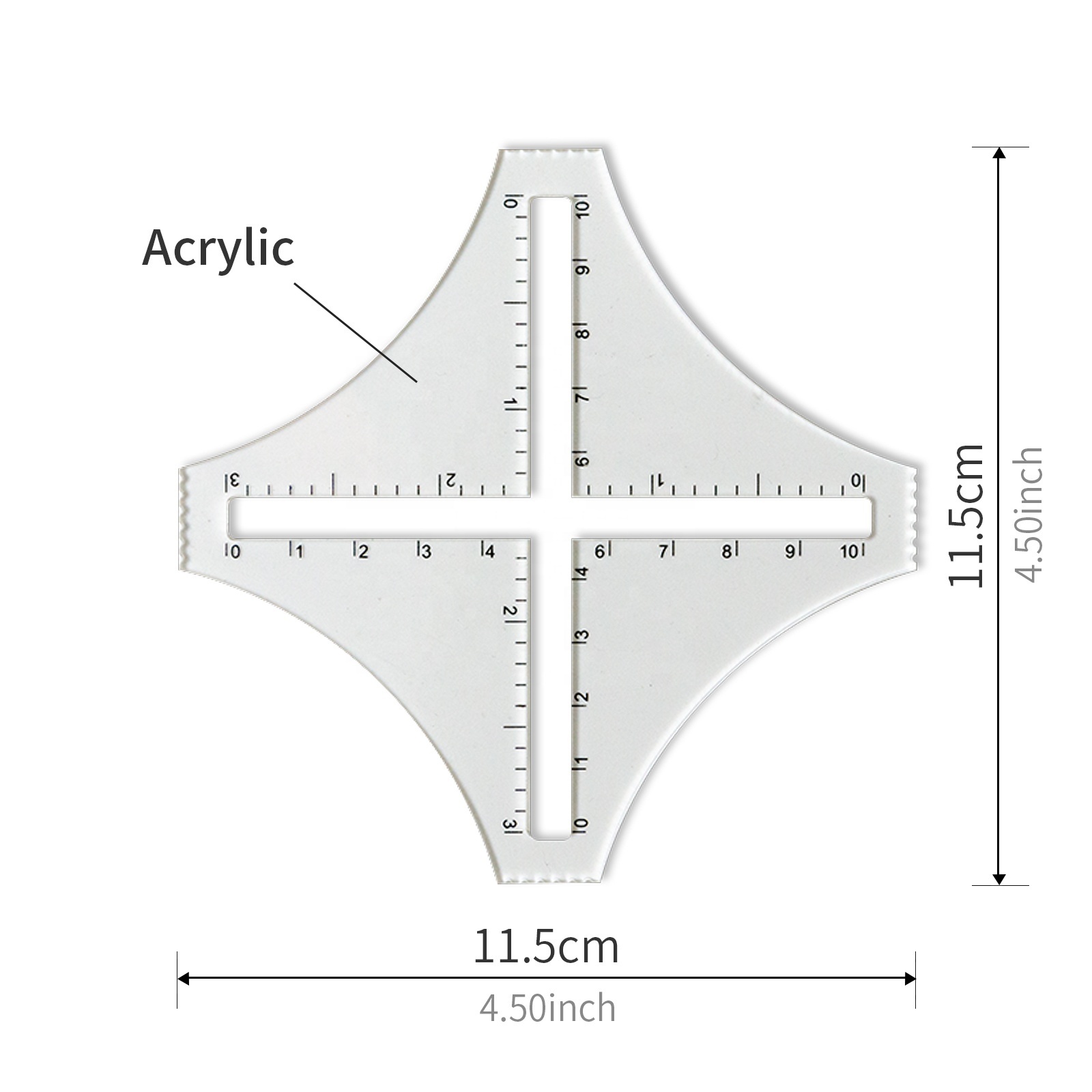 1 pcs Acrylic knitting density gauge Number of stitches calculator ruler Transparent counter calculation tool