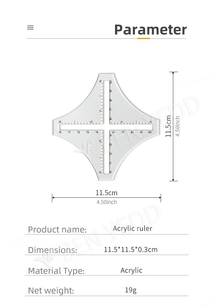 1 pcs Acrylic knitting density gauge Number of stitches calculator ruler Transparent counter calculation tool