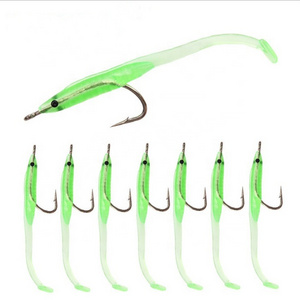 10 PCs/Lot Artificial Soft plastic Bait 1g 7cm fishing soft lure eel fish with hook