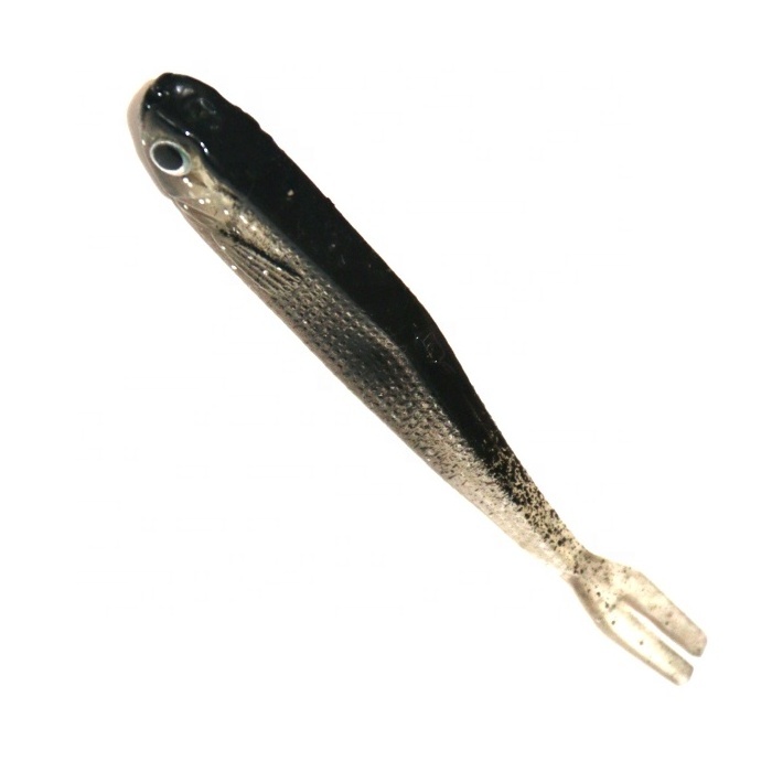 Free sample Bass fishing bait with forked tail 70mm 3g Double tail soft silicon worm bait fork Tail plastic Soft Lure