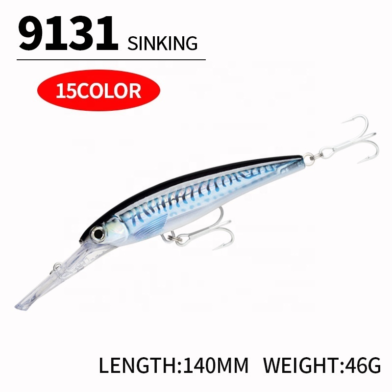 New Arrival 140mm/46g Fishing Lure Minnow Baits Long Casting Slow Sinking Big Fishing Bass Lures Plastic Crankbait