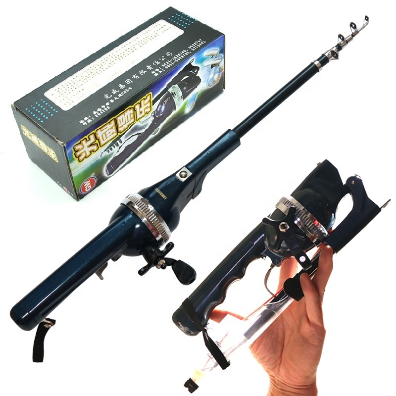 Guangwei collapsible  telescopic fishing rod spinning fiberglass folding  fishing rod with reel combo set