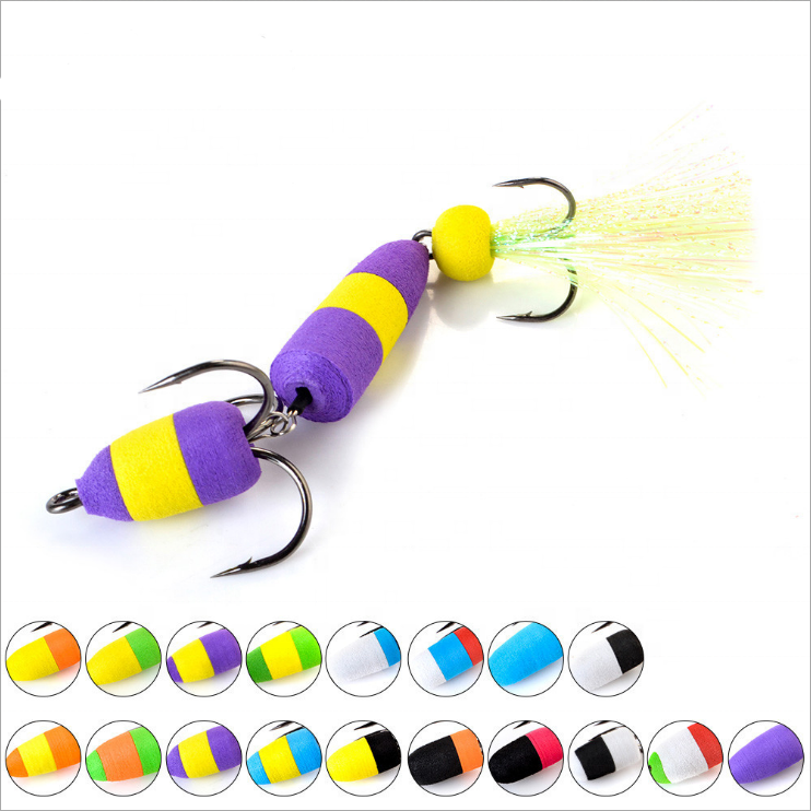 Mandula Fishing Lure Soft Lure Swimbait Wobbler Bass Pike Lure Minnow Foam Insect Artificial Baits with treble hooks