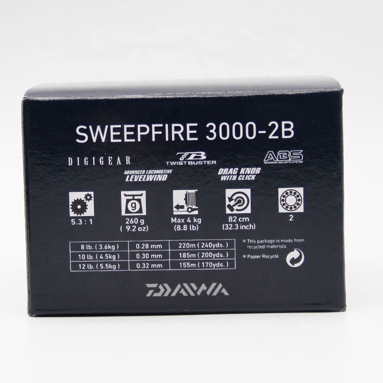 DAIWA SWEEPFIRE-2B Original 1500 2000 2500 3000 3500 4000 Series Fresh/Salt Water Fishing Spinning Reel Carp Fishing